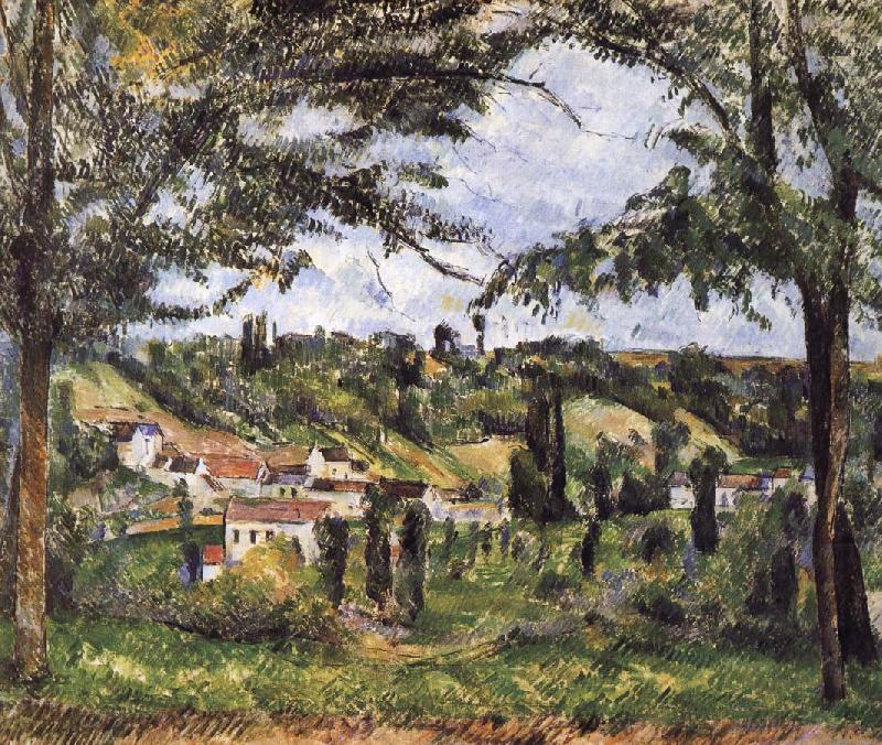 Paul Cezanne village scenery china oil painting image